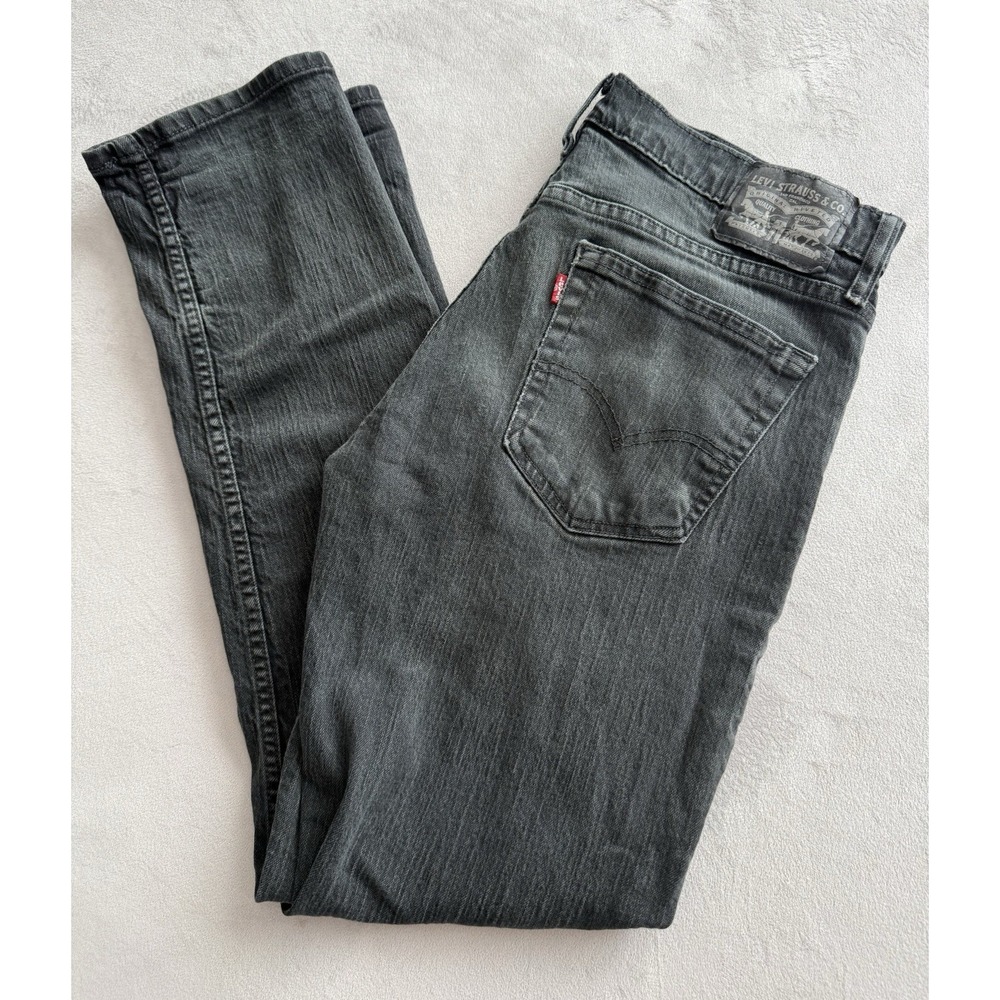 Levis 34-32 Black Jeans Black Denim Straight Leg Black Label Red Tag